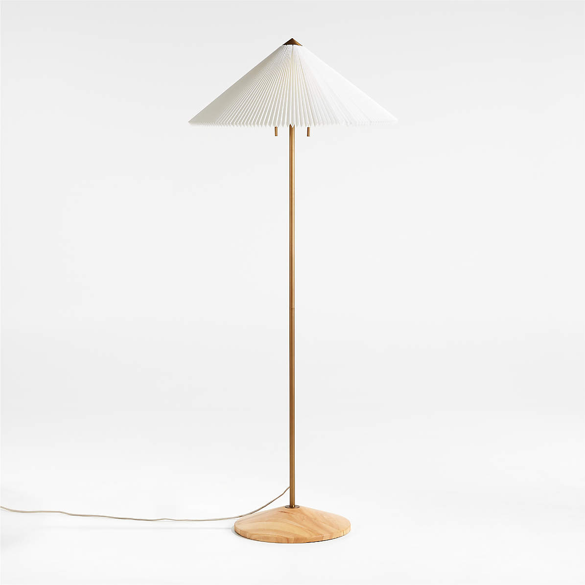 Flores Floor Lamp with Fluted Shade + Reviews | Crate & Barrel