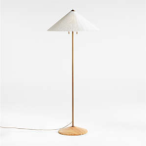 floor lamp with lampshade linen lampshade Wooden floor lamp triangular floor lamp