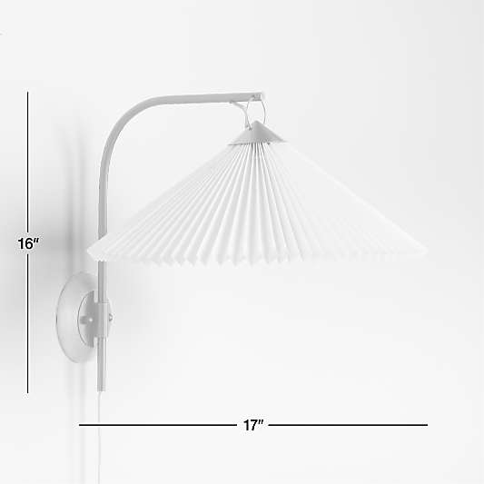 Flores Plug-In Wall Sconce Light with Pleated Shade