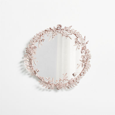 View Pink Flower Crown 17" Kids Wall Mirror details