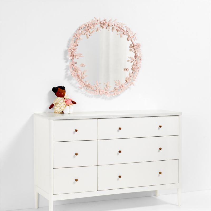 Flower Crown Pink Metal 30" Round Wall Mirror - image 3 of 6