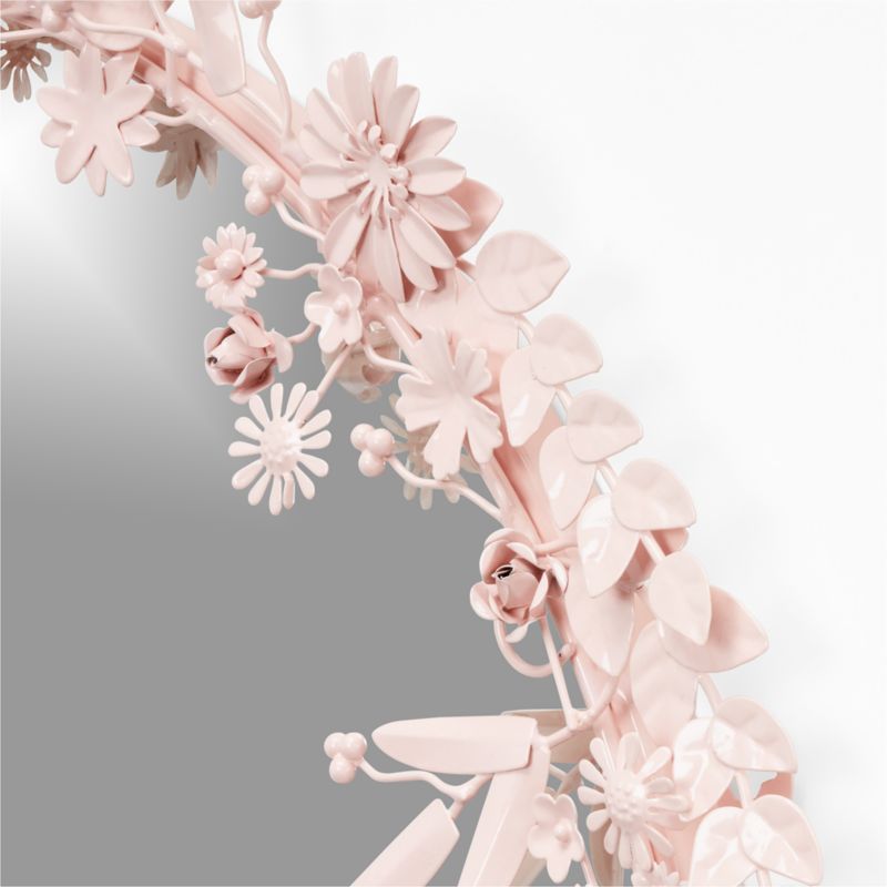 Flower Crown Pink Metal 30" Round Wall Mirror - image 4 of 6