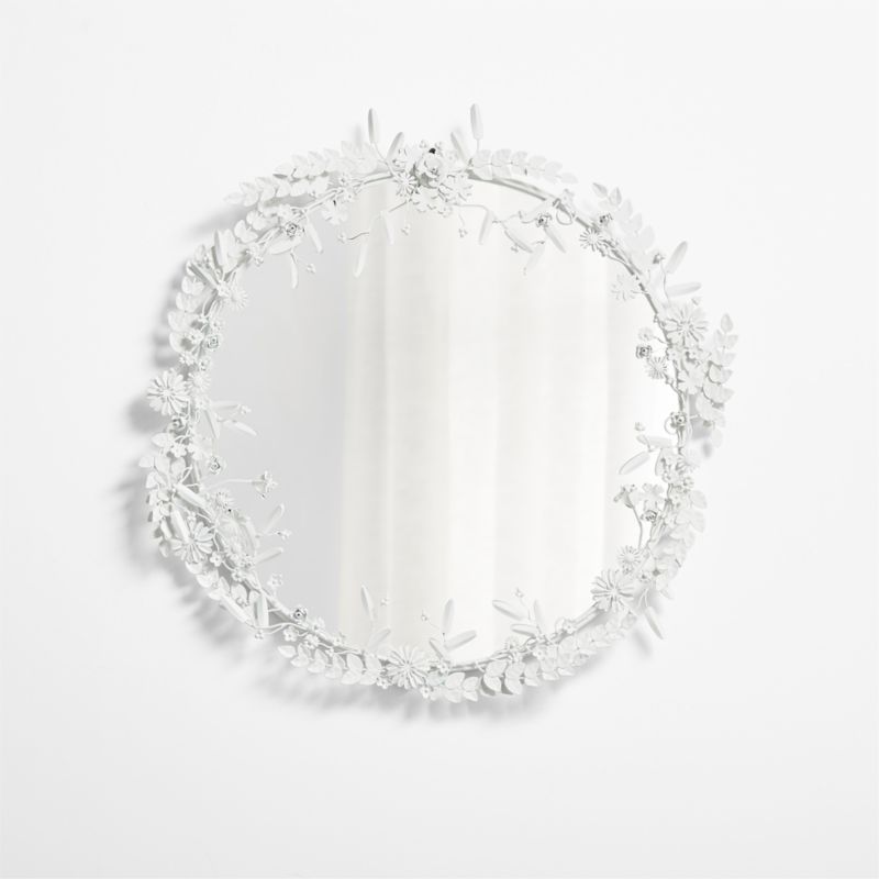 Flower Crown Metal 30" Round Wall Mirror