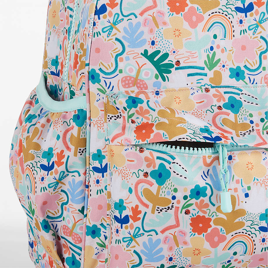 Flower Garden Medium Kids Backpack with Side Pockets