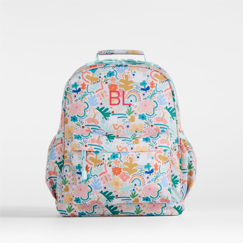 Rainy Rainbows Large Kids Backpack with Side Pockets