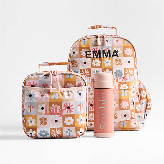 Pink Colorblock Insulated Stainless Steel Kids Water Bottle with Straw