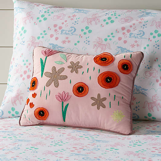 Pink Flower Throw Pillow