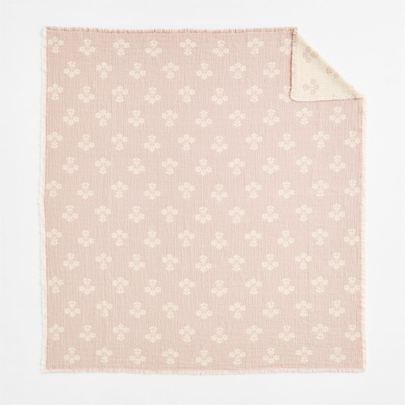 Flora Floral Matelasse Sunset Purple Organic Cotton Kids Bed Blanket - image 5 of 7