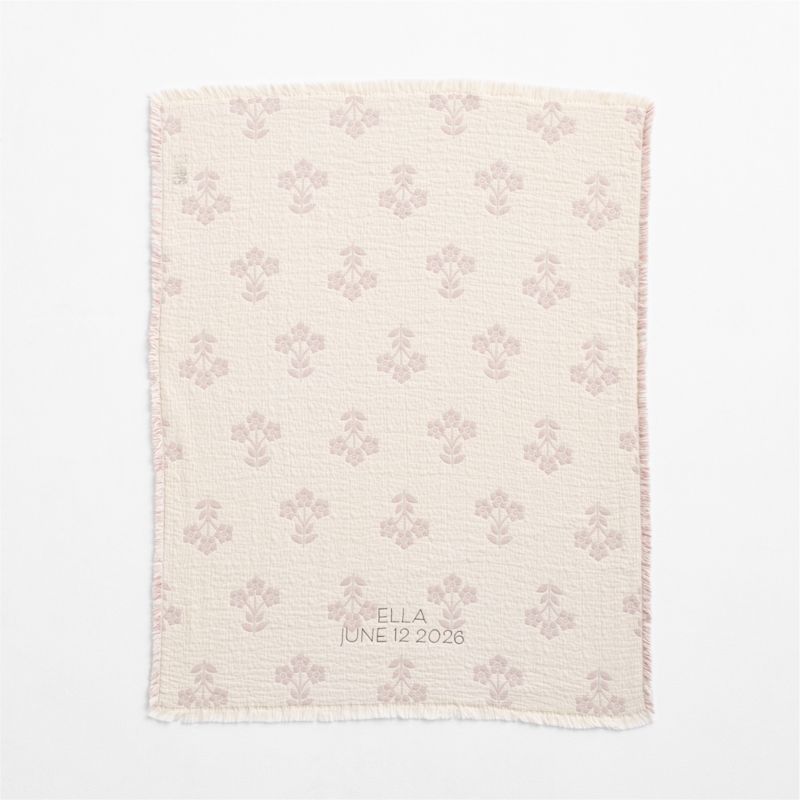 Flora Floral Matelasse Sunset Purple Organic Cotton Baby Stroller Blanket - image 3 of 7