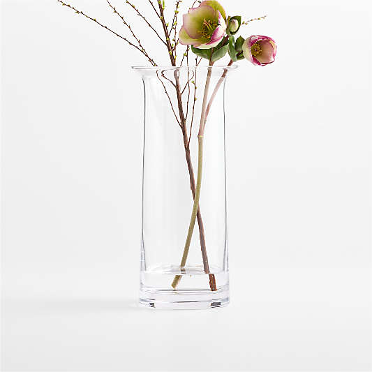 Fleur Medium Clear Glass Vase 11"