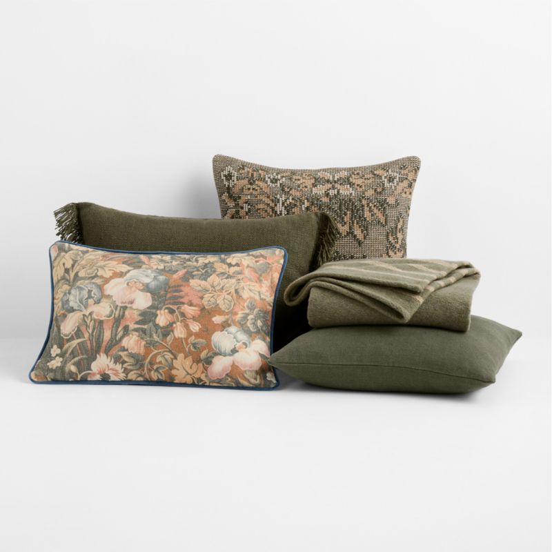 Casual Textured Fringe 24"x16" Burnt Green Throw Pillow Cover - image 4 of 5