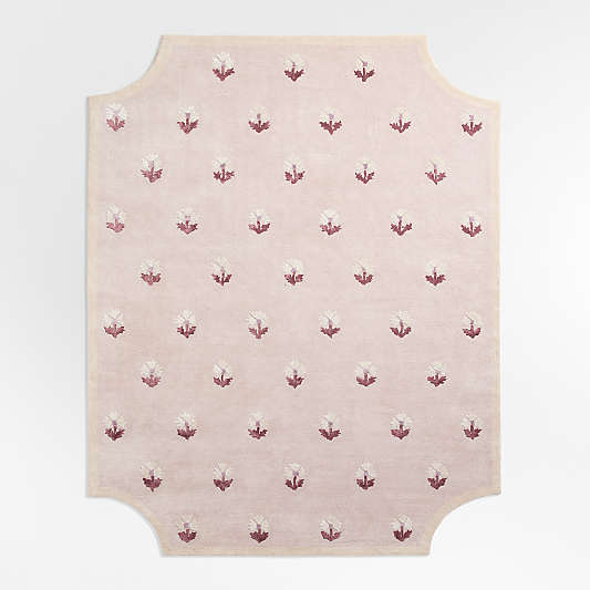 Floral Reverie Lilac Rose Wool Kids Area Rug