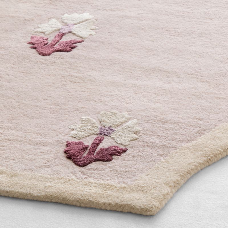 Floral Reverie Lilac Rose Wool Kids Area Rug 8x10 - image 3 of 4