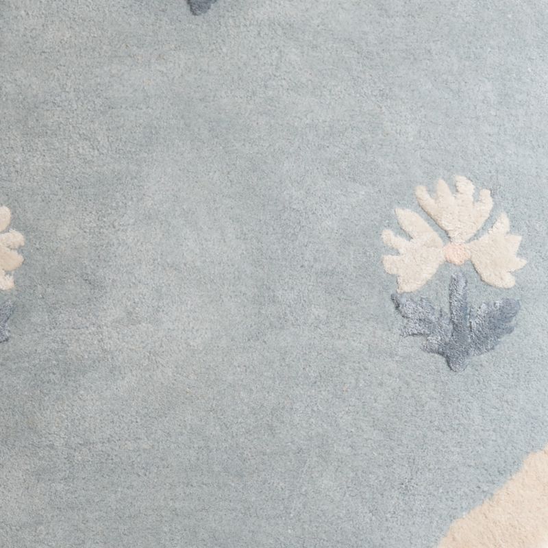Floral Reverie Mist Blue Wool Kids Area Rug Swatch - image 2 of 5