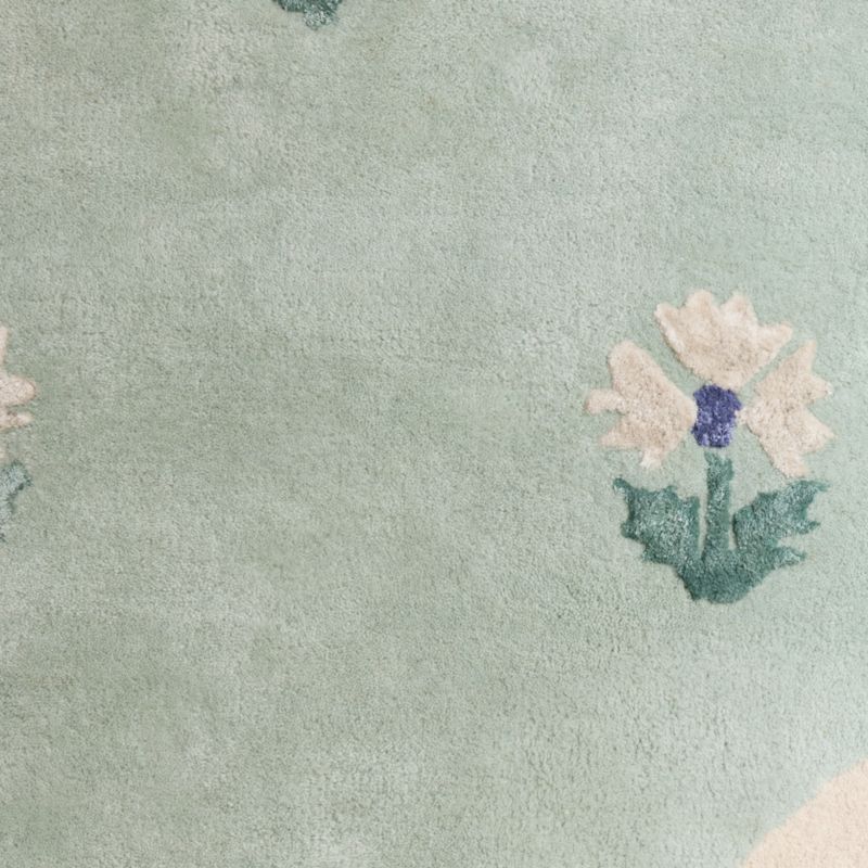 Floral Reverie Soft Green Wool Kids Area Rug 9x12 - image 1 of 4