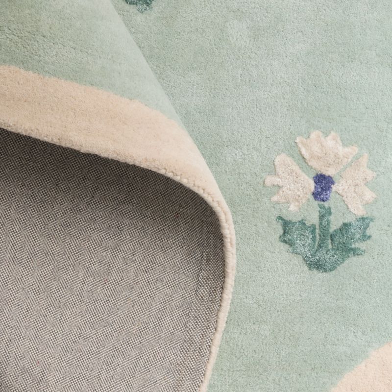 Floral Reverie Soft Green Wool Kids Area Rug 9x12 - image 2 of 4