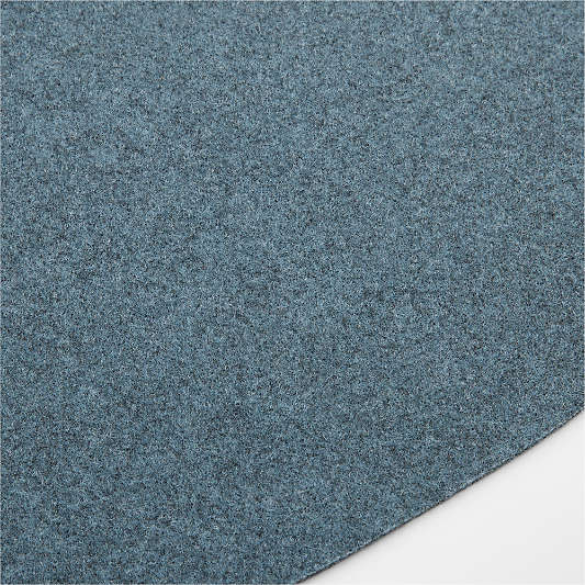 Oval Stormy Weather Blue Felt Placemat