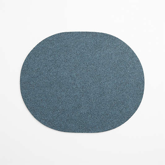 Oval Stormy Weather Blue Felt Placemat