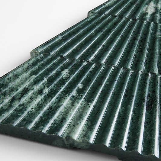 Fluted Tree Green Marble Serve Board