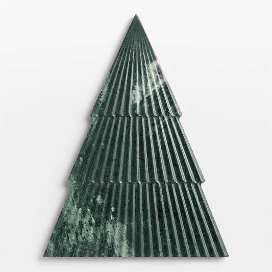Fluted Tree Green Marble Serve Board