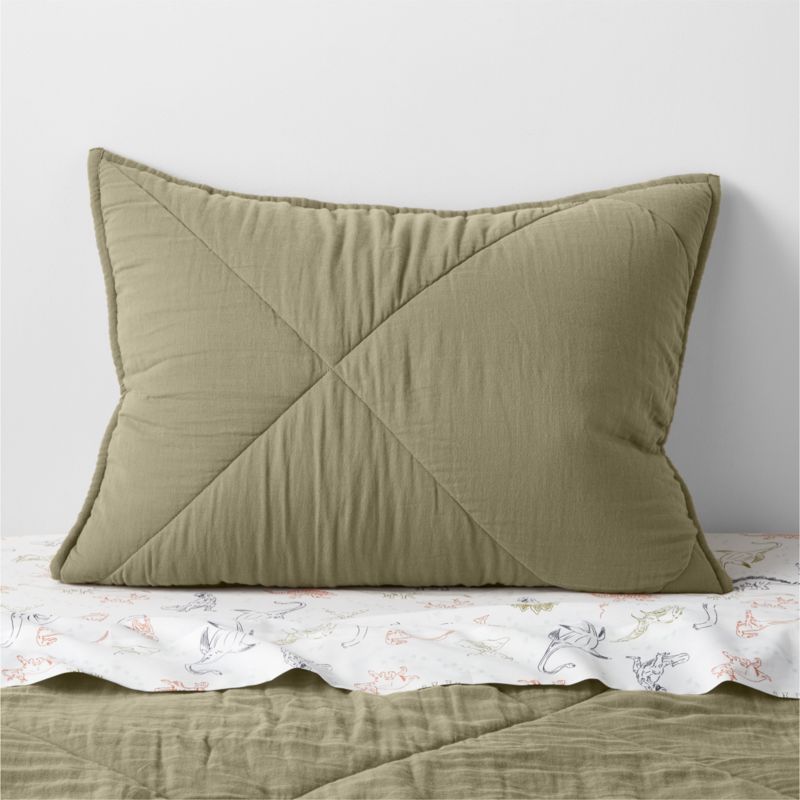 Supersoft Garden Green Quilted Cotton Gauze Kids Pillow Sham - image 2 of 6