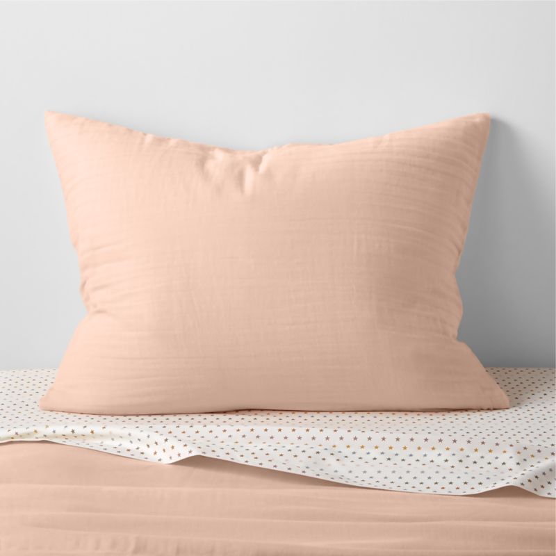 Supersoft Kids Elegant Pink Organic Cotton Gauze Pillow Sham