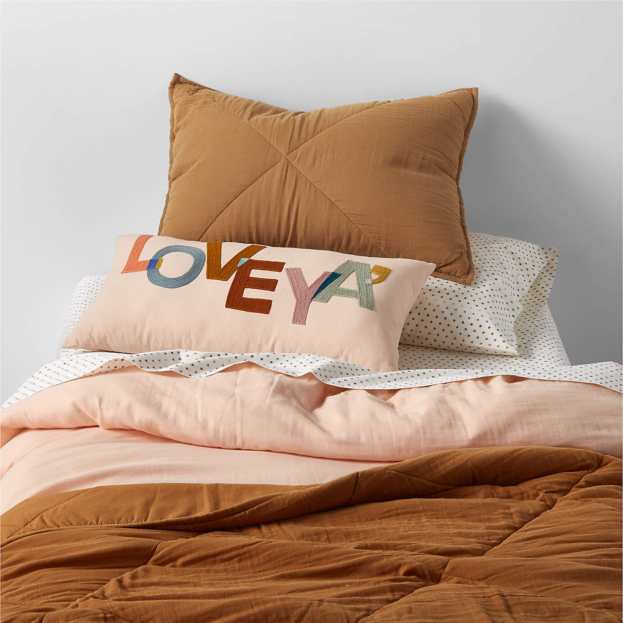 Supersoft Kids Brulee Brown Gauze Cotton Twin Quilt + Reviews Crate