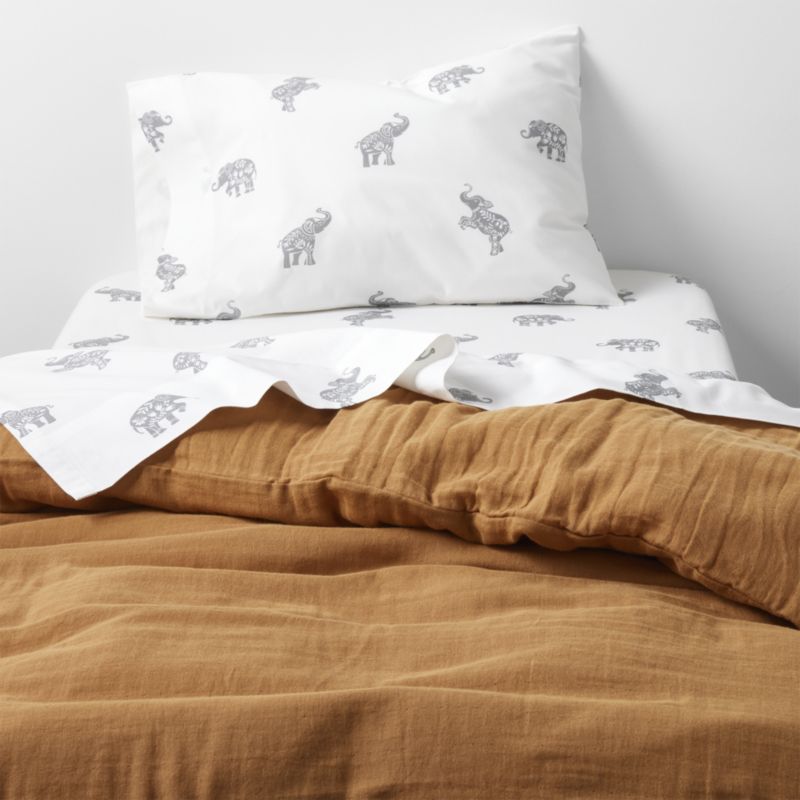 Supersoft Brulee Brown Organic Cotton Gauze Toddler Duvet Cover