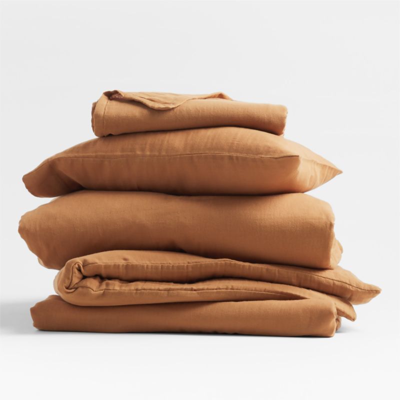 Supersoft Brulee Brown Organic Cotton Gauze Toddler Duvet Cover