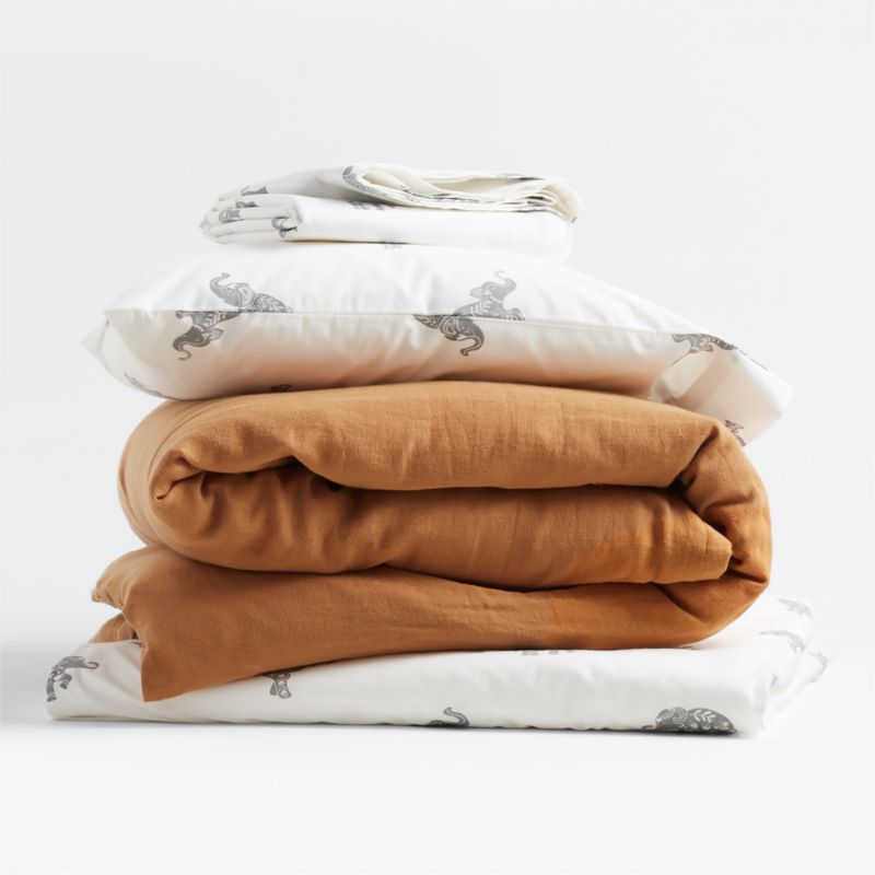 Supersoft Brulee Brown Organic Cotton Gauze Toddler Duvet Cover