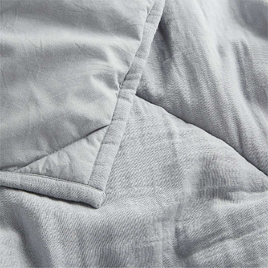 Supersoft Mist Blue 100% Organic Cotton Baby Crib Quilt