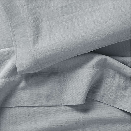 Supersoft Mist Blue Organic Cotton Gauze Toddler Sheet Set