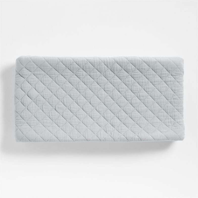 Supersoft Mist Blue Organic Cotton Gauze Baby Changing Pad Cover - image 1 of 2