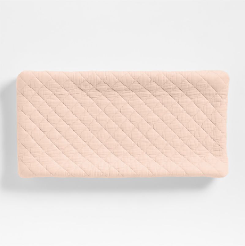 Supersoft Elegant Pink Organic Cotton Gauze Baby Changing Pad Cover