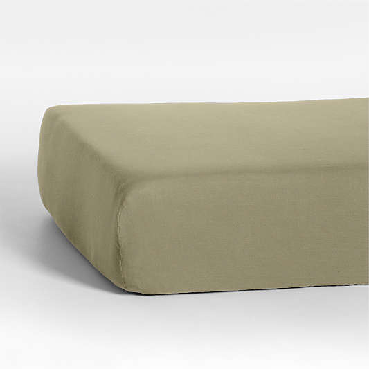 Supersoft Garden Green Organic Cotton Gauze Baby Crib Fitted Sheet