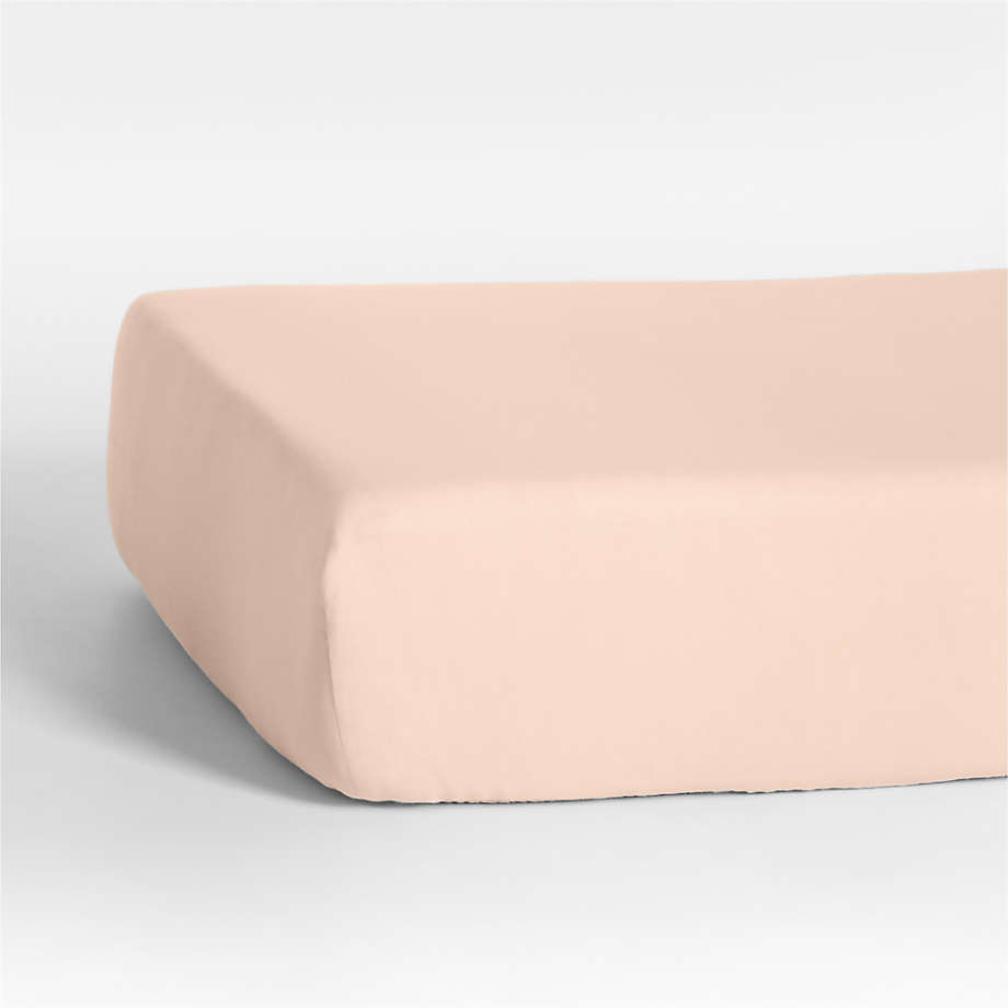 Supersoft Elegant Pink Organic Cotton Gauze Baby Crib Fitted Sheet
