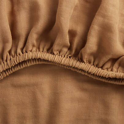 Supersoft Brulee Brown 100% Organic Cotton Gauze Baby Crib Fitted Sheet