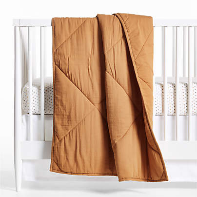 Brulee Brown Supersoft Cotton Gauze Baby Crib Quilt