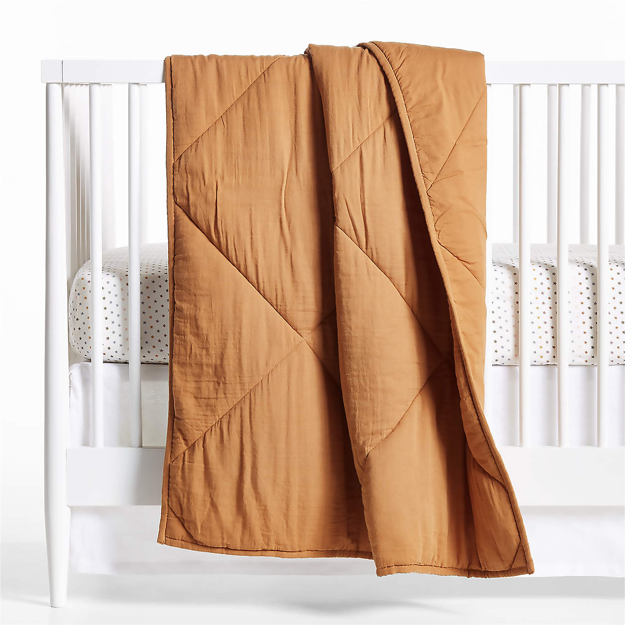 Brulee Brown Supersoft Cotton Gauze Baby Crib Quilt + Reviews Crate
