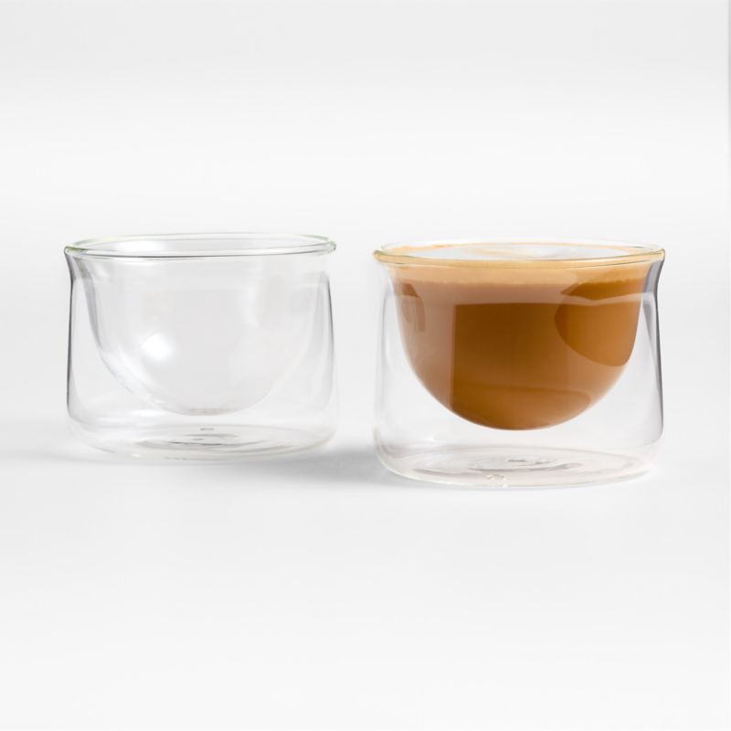 FLUR Clear Latte Glasses, Set of 2 + Reviews | Crate & Barrel