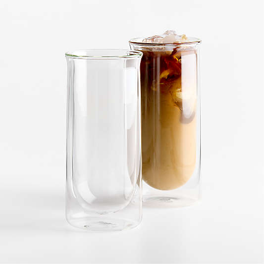 FLUR Clear Iced Coffee Glasses, Set of 2