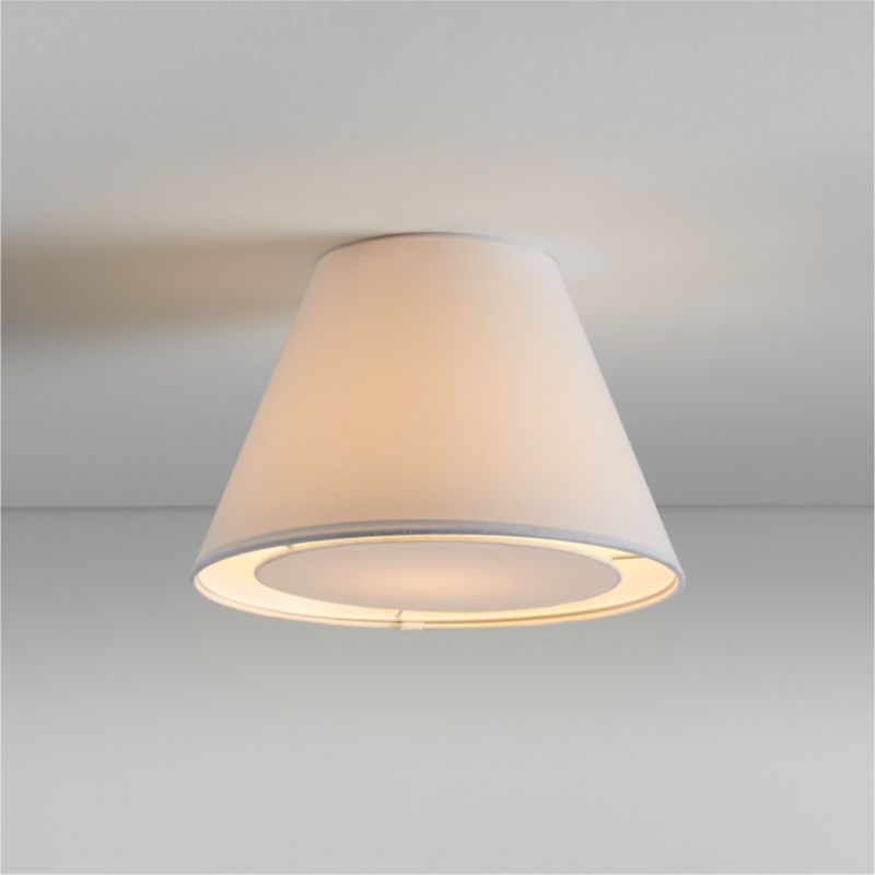 White Tapered Linen 12" Kids Flush Mount Ceiling Light