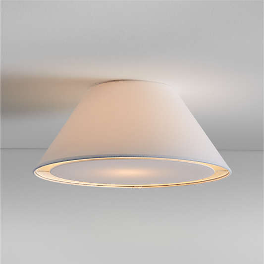 White Tapered Linen 18" Kids Flush Mount Ceiling Light