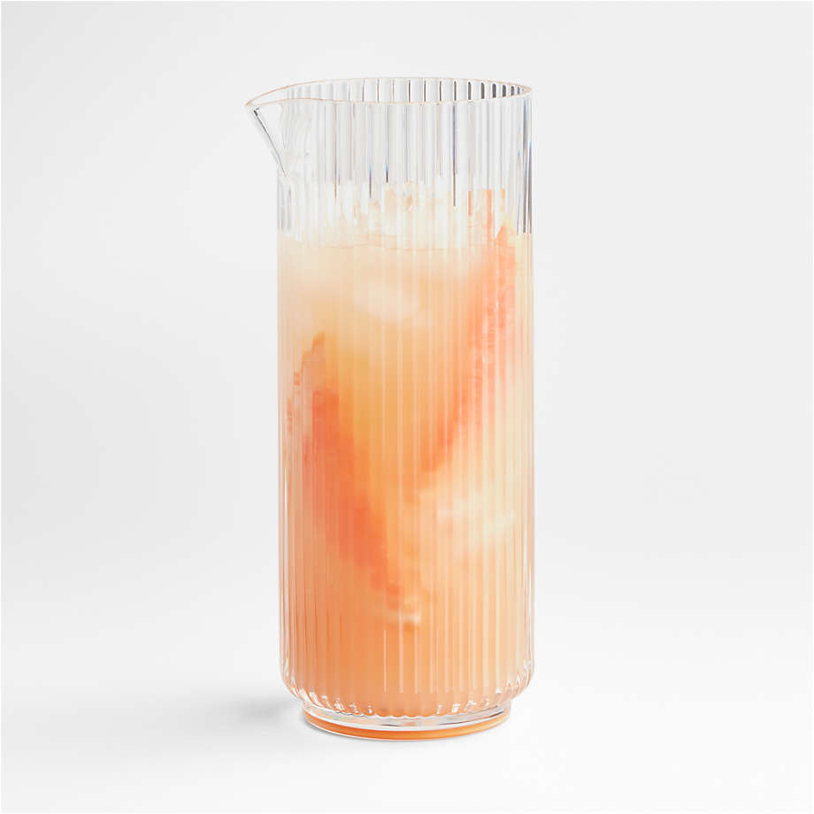 Carafe Juice Jar Beverage Decanter, Clear Acrylic Wine / Juice Decanter  with Lid, 20 oz.