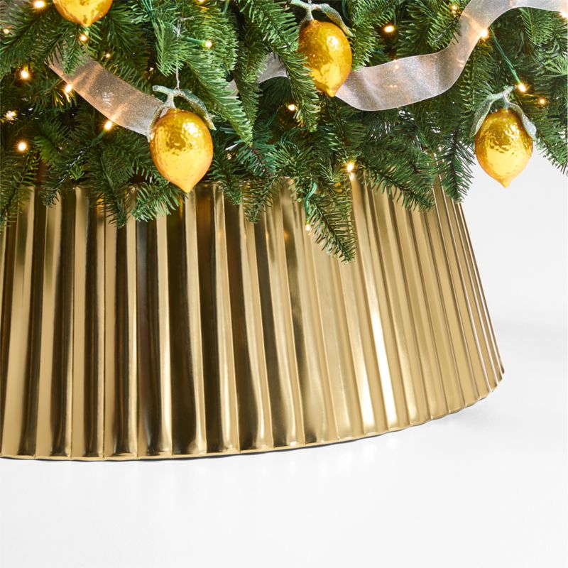 Gold Fluted Christmas Tree Collar - image 0 of 3