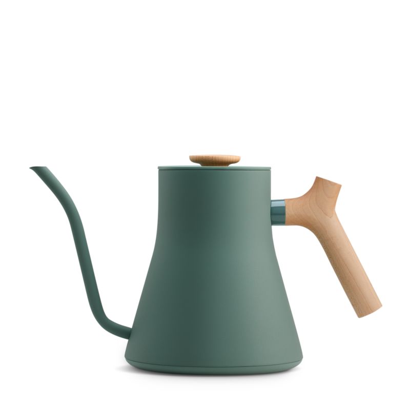 Fellow Stagg EKG Pro Electric Tea Kettle in Smoke Green with Maple