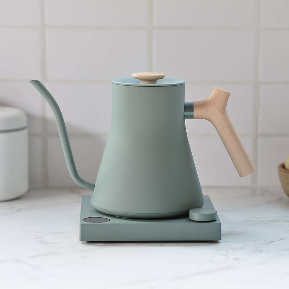 Fellow Stagg EKG Pro Matte Smoke Green Electric Kettle with Maple