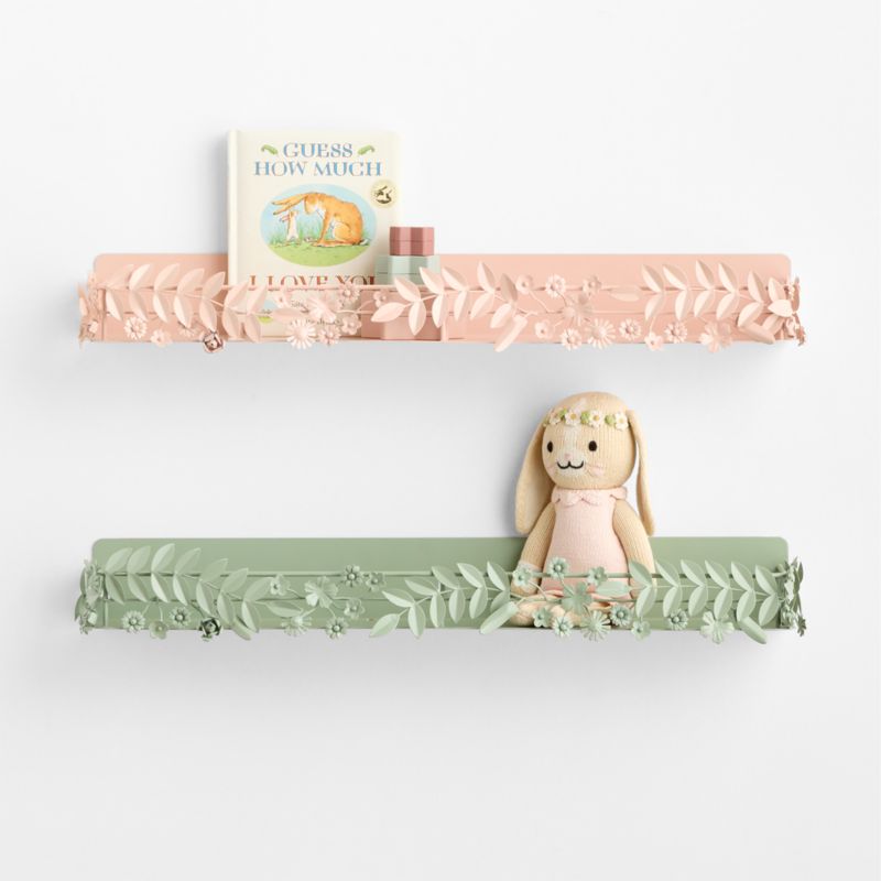 Flower Crown Pink Kids 28" Wall Shelf - image 1 of 4