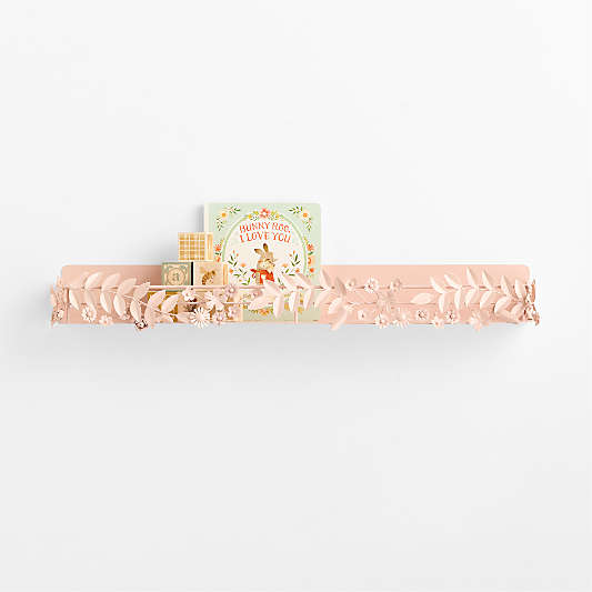 Flower Crown Pink Kids 28" Wall Shelf