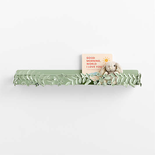Flower Crown Sage Kids 28" Wall Shelf